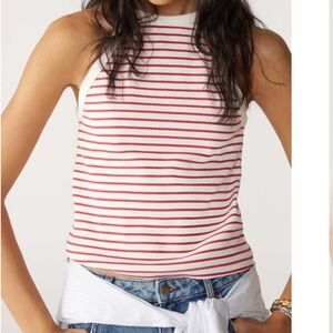 ba&sh Red and White Striped Tank Top